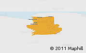 Political Panoramic Map of Calcutta, single color outside