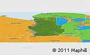 Satellite Panoramic Map of Calcutta, political outside