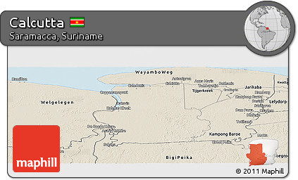 Shaded Relief Panoramic Map of Calcutta