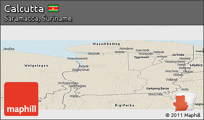 Shaded Relief Panoramic Map of Calcutta
