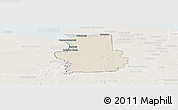 Shaded Relief Panoramic Map of Calcutta, lighten