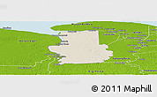 Shaded Relief Panoramic Map of Calcutta, physical outside