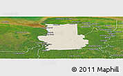 Shaded Relief Panoramic Map of Calcutta, satellite outside
