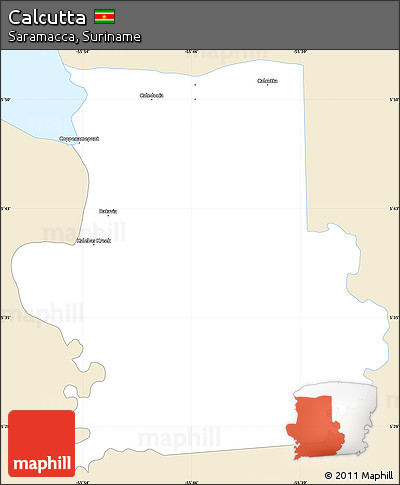 Classic Style Simple Map of Calcutta, single color outside