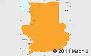Political Simple Map of Calcutta, single color outside, borders and labels