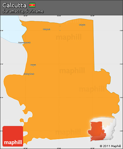 Political Simple Map of Calcutta, single color outside