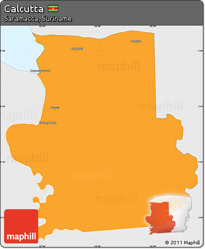 Political Simple Map of Calcutta, single color outside
