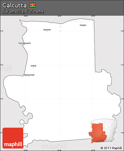 Silver Style Simple Map of Calcutta, cropped outside