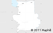 Silver Style Simple Map of Calcutta, single color outside