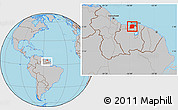 Gray Location Map of Saramacca, within the entire country