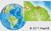 Physical Location Map of Saramacca, within the entire country