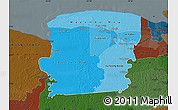 Political Shades Map of Saramacca, darken