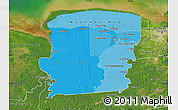 Political Shades Map of Saramacca, satellite outside