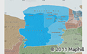Political Shades Map of Saramacca, semi-desaturated