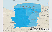 Political Shades Map of Saramacca, shaded relief outside