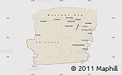 Shaded Relief Map of Saramacca, cropped outside