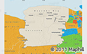 Shaded Relief Map of Saramacca, political outside