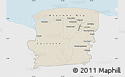 Shaded Relief Map of Saramacca, single color outside