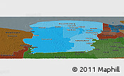 Political Shades Panoramic Map of Saramacca, darken