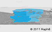 Political Shades Panoramic Map of Saramacca, desaturated