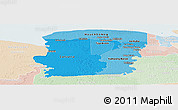Political Shades Panoramic Map of Saramacca, lighten