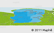 Political Shades Panoramic Map of Saramacca, physical outside