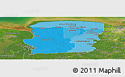 Political Shades Panoramic Map of Saramacca, satellite outside