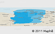 Political Shades Panoramic Map of Saramacca, shaded relief outside