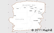 Classic Style Simple Map of Saramacca, cropped outside