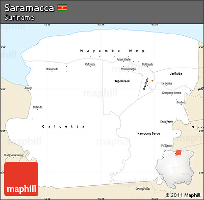 Classic Style Simple Map of Saramacca