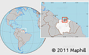Gray Location Map of Wayambo Weg, highlighted country, highlighted parent region