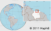 Gray Location Map of Wayambo Weg, highlighted country