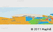 Shaded Relief Panoramic Map of Wayambo Weg, political outside