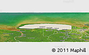 Shaded Relief Panoramic Map of Wayambo Weg, satellite outside
