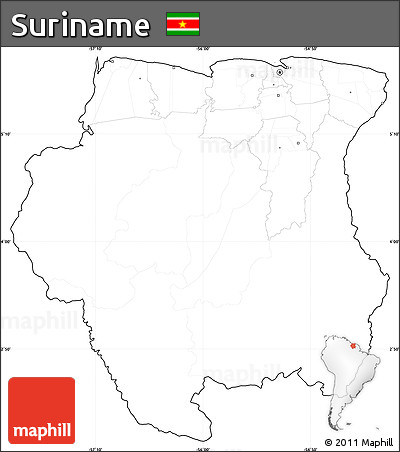 Blank Simple Map of Suriname, cropped outside, no labels