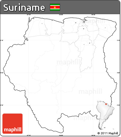 Blank Simple Map of Suriname, cropped outside, no labels