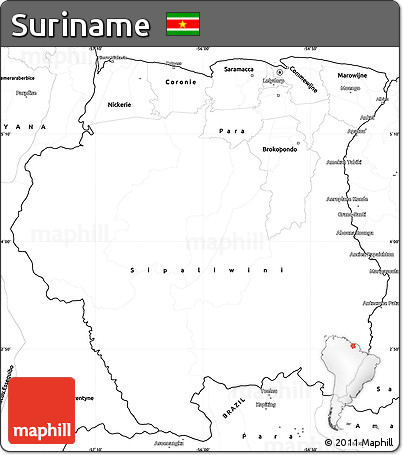 Blank Simple Map of Suriname