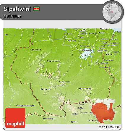 Physical 3D Map of Sipaliwini
