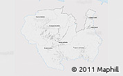 Silver Style 3D Map of Sipaliwini, single color outside