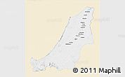 Classic Style 3D Map of Boven Suriname, single color outside