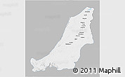 Gray 3D Map of Boven Suriname, single color outside