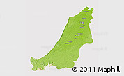 Physical 3D Map of Boven Suriname, cropped outside