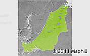 Physical 3D Map of Boven Suriname, desaturated