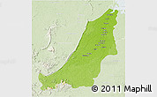 Physical 3D Map of Boven Suriname, lighten