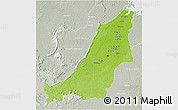 Physical 3D Map of Boven Suriname, lighten, semi-desaturated