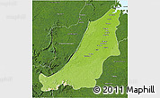 Physical 3D Map of Boven Suriname, satellite outside