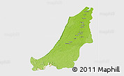 Physical 3D Map of Boven Suriname, single color outside