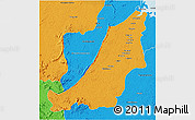 Political 3D Map of Boven Suriname