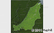 Satellite 3D Map of Boven Suriname, darken