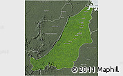 Satellite 3D Map of Boven Suriname, semi-desaturated